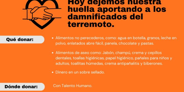 En nuestras oficinas de TH puedes donar para los afectados del sismo.